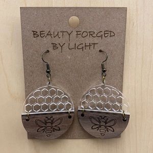 Wood and acrylic earrings